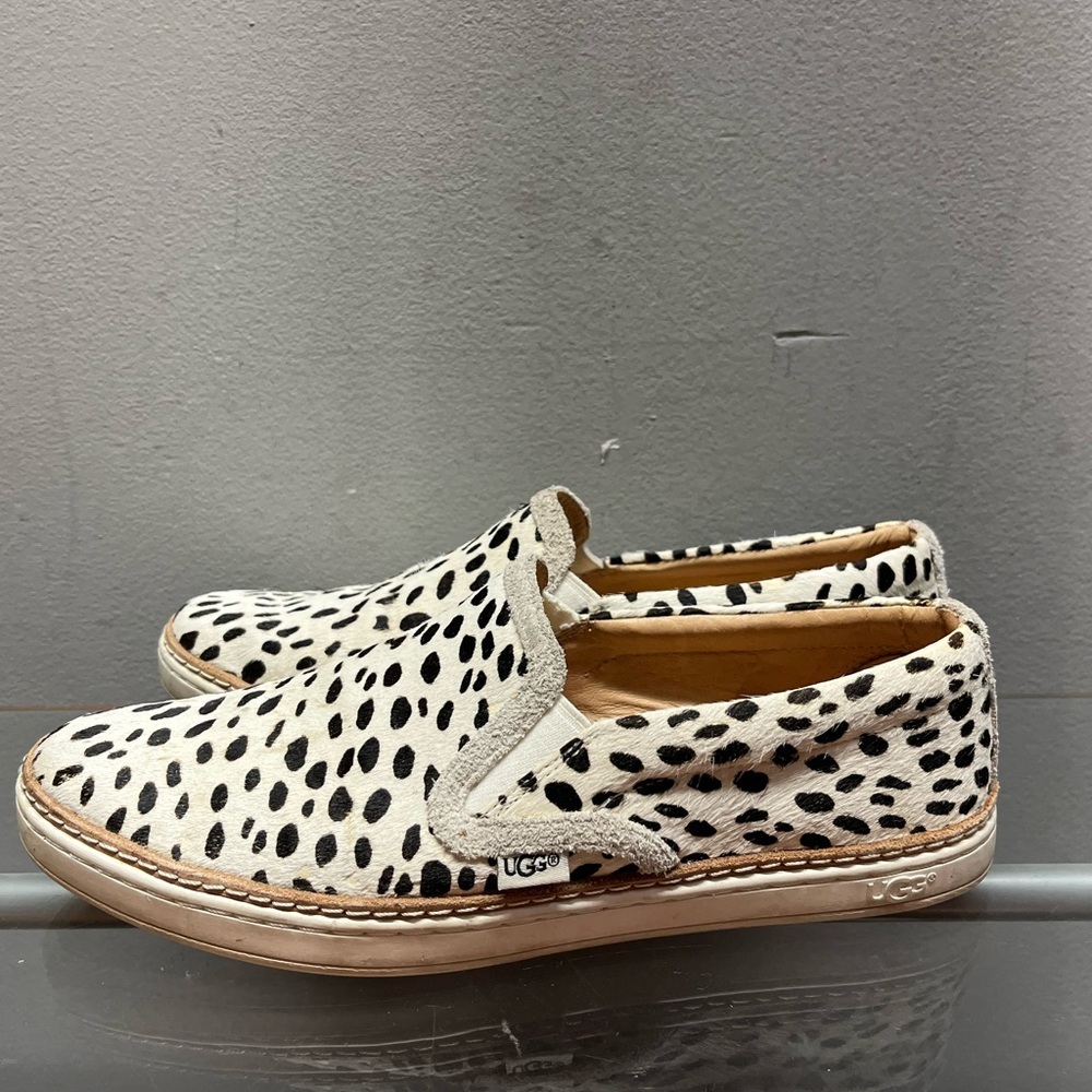 UGG Women's Dalmatian Print Slip-On Loafers in Cream and Black